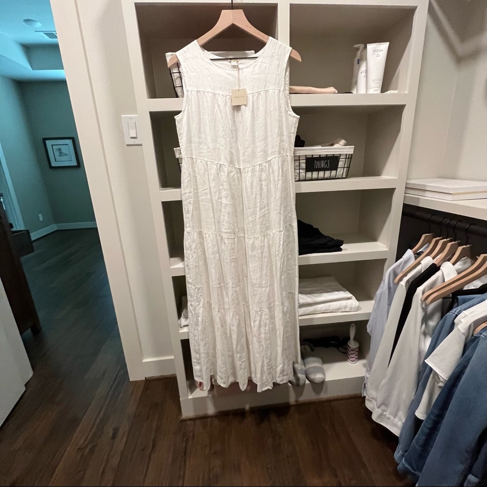 BRAND NEW MAGASCHONI WHITE LINEN DRESS